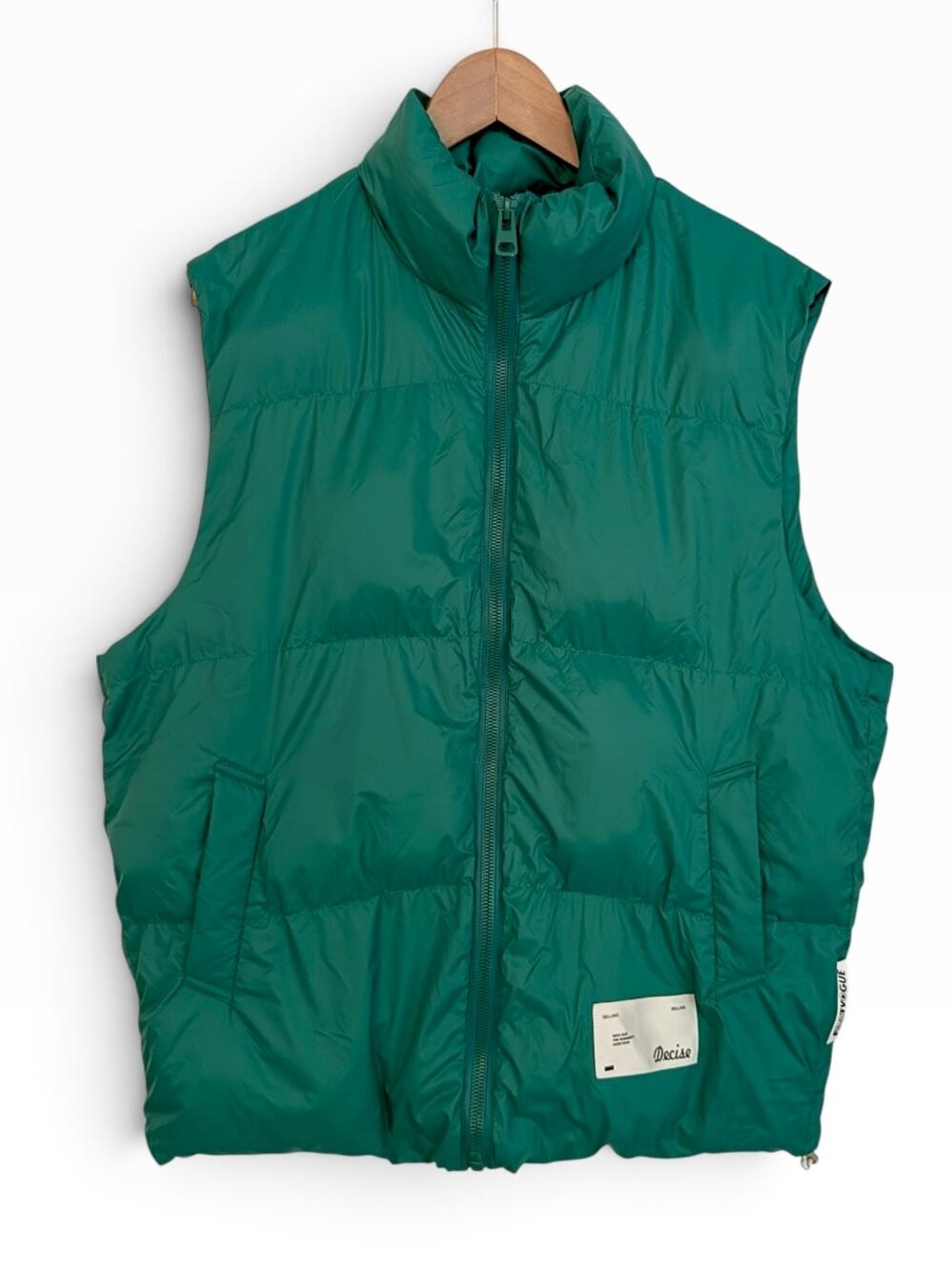 Green Puffer Vest XL Preppy Warm Winter Bold Colorful
